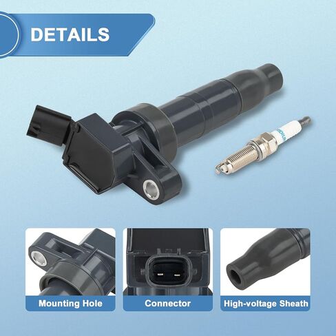 Set of 4 UF611 Ignition Coil Packs and Iridium Spark Plugs Compatible with Hyundai Sonata Equus Genesis Tucson Santa Fe Sport, Kia Borrego K900 Optima Sorento 2.4L 4.6L L4, Replaces C1667 E1111 in Saudi Arabia