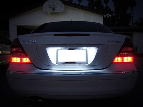 iJDMTOY OEM-Fit 3W Full LED License Plate Light Kit Compatible With Mercedes-Benz E CLS Class Sedan, C-Class Wagon, Powered by 18-SMD Xenon White LED & Can-bus Error Free in Saudi Arabia