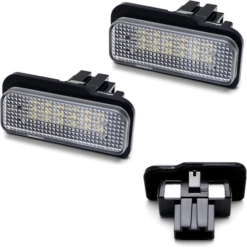 iJDMTOY OEM-Fit 3W Full LED License Plate Light Kit Compatible With Mercedes-Benz E CLS Class Sedan, C-Class Wagon, Powered by 18-SMD Xenon White LED & Can-bus Error Free in Saudi Arabia