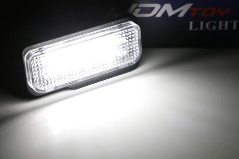 iJDMTOY OEM-Fit 3W Full LED License Plate Light Kit Compatible With Mercedes-Benz E CLS Class Sedan, C-Class Wagon, Powered by 18-SMD Xenon White LED & Can-bus Error Free in Saudi Arabia