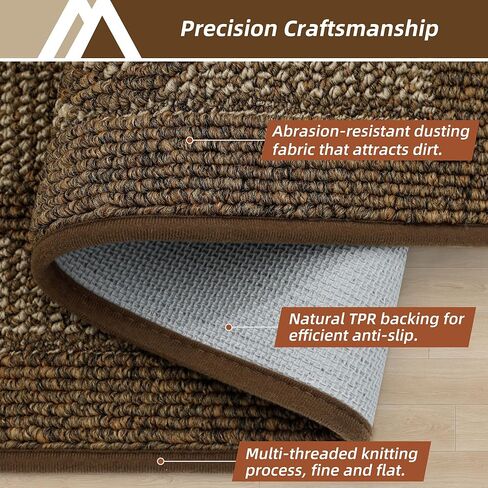 سجادة COZY HOMEER للمدخل مقاس 2.7x10 قدم قابلة للغسل وغير قابلة للانزلاق، سجادة دخول داخلية بنمط منقوش، دعم منخفض من المطاط اللدن حراريًا للمطبخ، سجادة أرضية غرفة الغسيل، بني in Kuwait