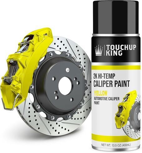 Paints Yellow Brake Caliper Paint Omni Cure Catalyst Technology - 2K Aerosol Spray Can Glossy Glamour Finish High Temp Resistance Super Strong Paint in Saudi Arabia