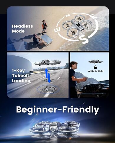 طائرة بدون طيار Wheat Run مع كاميرا - RC Quadcopter للأطفال والكبار المبتدئين، مع مفتاح واحد للإقلاع/الهبوط، تثبيت الارتفاع، وضع بدون رأس، طيران ثلاثي الأبعاد ومسار in Kuwait