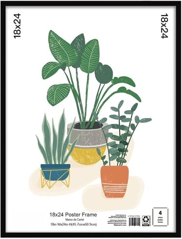 18x24 Picture Frame, Black, Flat Profile, Wall Photo Frame in Saudi Arabia
