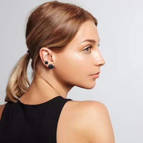 9 Pairs Black Stud Earrings Set, Stainless Steel Studs Earring for Women Men, 3mm-17mm Black Circle Earrings in Saudi Arabia