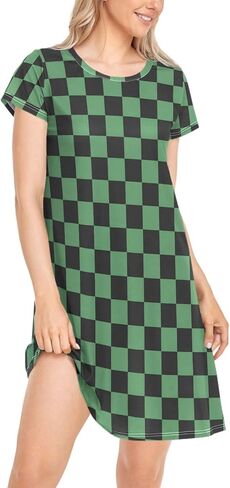 Daily Beautiful Chic Pattern Women's Girls Comfy Nightgown Short Sleeve Nightshirts Loose Loungewear PJ Dress S-XXL in Saudi Arabia