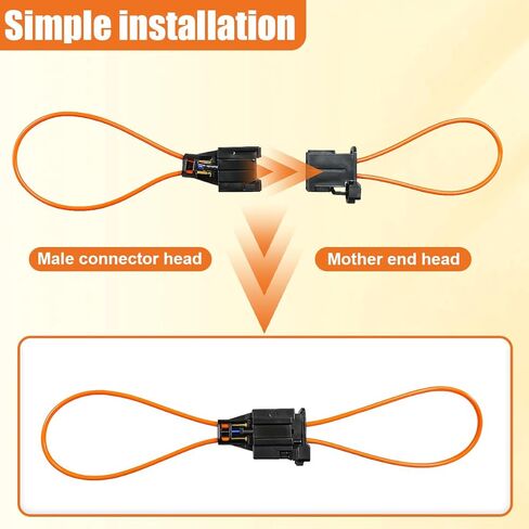 2PCS Most Fiber Optic Loop, Female & Male Fiber Optic Bypass Loop Adapter, Universal Device Connector Diagnostic Tool for Car, SUV, Truck Most Optical System (Black) in Saudi Arabia