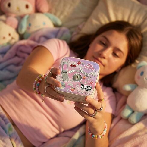 صندوق مجوهرات Y2K، منظم مجوهرات للسفر برسومات البوب ​​مستوحى من Y2K، حقيبة مجوهرات صغيرة بسحاب للأقراط والحلقات والإكسسوارات in Kuwait