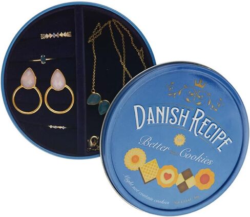 Balvi Danish Coockies Jewellery Box Colour Blue Simulates a Box of Biscuits Tin/Velvet in Kuwait