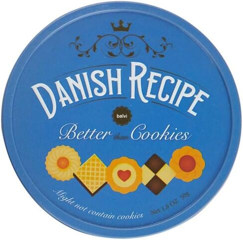 Balvi Danish Coockies Jewellery Box Colour Blue Simulates a Box of Biscuits Tin/Velvet in Kuwait