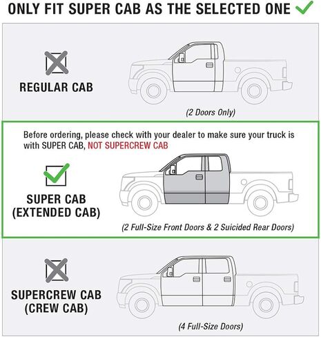 لوحات الجري من سلسلة Raptor بخطوات 6.5 بوصة بمقبض سن منشار واسع من الألومنيوم الأسود متوافق مع Super Cab 15-26 F-150 17-26 F-260/F-350 Super Duty in Kuwait