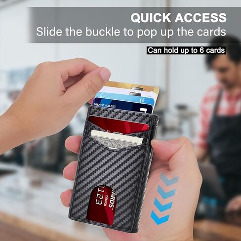 محفظة للرجال من الجلد النحيف بتقنية Rfid مع حامل بطاقات، زر ضغط وفتحات للوصول السريع للتنقل والسفر والحمل اليومي، هدايا للرجال in Saudi Arabia