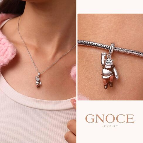 GNOCE Shrek Pendant Dangle Charm Bracelet for Women, S925 Sterling Silver Dangle Charms for Women Wife, Valentine‘s Day, Mother’s Day Jewelry in Saudi Arabia