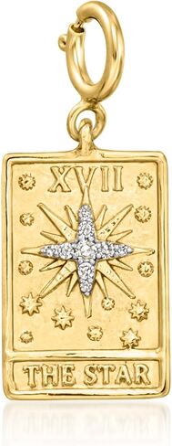 Ross-Simons 18kt Gold Over Sterling The Star Tarot Card Charm With Diamonds in Saudi Arabia