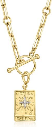 Ross-Simons 18kt Gold Over Sterling The Star Tarot Card Charm With Diamonds in Saudi Arabia