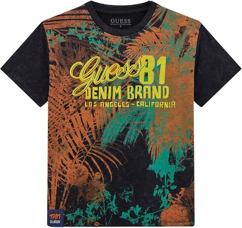 GUESS Boys' Eco Short Sleeve Screen Print and Embroidered T-Shirt in Saudi Arabia