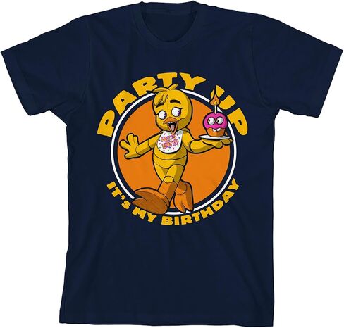 Five Nights at Freddy's Party Up Youth Navy Crew Neck Short Sleeve T-Shirt in Saudi Arabia