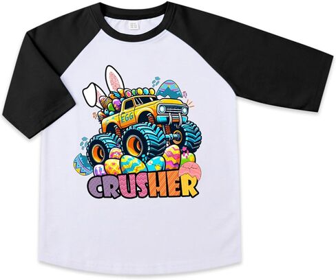 طفل عيد الفصح قميص بنين بنات كسارة البيض متعة الرسم 3/4 راجلان تيز أطفال عيد الفصح شاحنة كبيرة قمم 2-7 سنوات in Kuwait