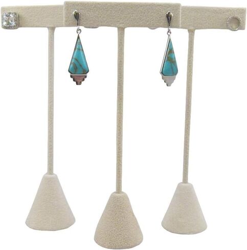 حلق من جلد الغزال البيج مقاس 5.75 بوصة 12 قطعة لعرض المجوهرات، والتجزئة، والاستخدام المنزلي، والمعارض التجارية، وحقيبة العرض، للبريد، والخطاف، والحلقة، والأقراط المتدلية in Kuwait