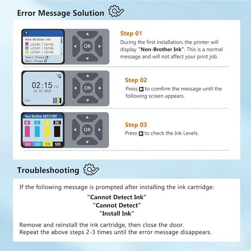 خراطيش حبر COMBUY LC501 4 عبوات متوافقة مع خراطيش حبر Brother LC501 LC 501 LC501XL LC501BK LC501C LC501M LC501Y تستخدم مع طابعات Brother MFCJ1360dw MFC-J1360DW MFC-J1260DW MFC-J1410DW in Kuwait