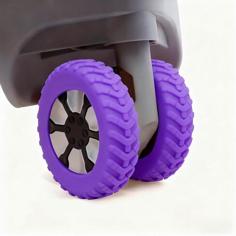 8PCS Universal Suitcase Wheel Protection Set - Silicone Anti-Noise Luggage Wheel Covers for Quiet Rolling and Shock Absorption - Purple in Saudi Arabia