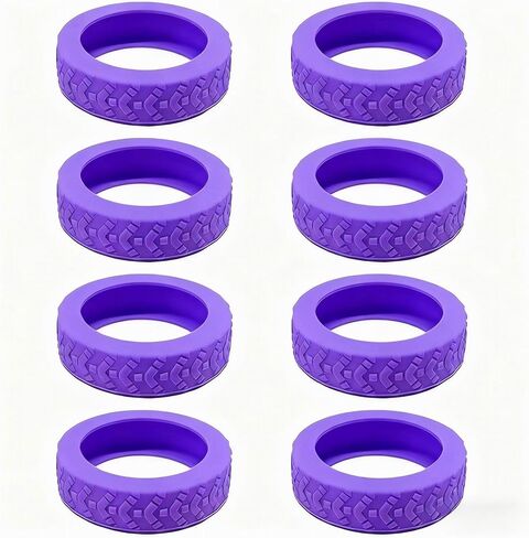 8PCS Universal Suitcase Wheel Protection Set - Silicone Anti-Noise Luggage Wheel Covers for Quiet Rolling and Shock Absorption - Purple in Saudi Arabia