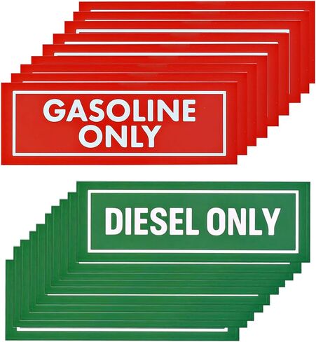 40 Pcs Diesel Only & Gasoline Only Fuel Tank Stickers - 6x2 Inch Strong Adhesive No Fade Vinyl Decals | Waterproof & UV Resistant for Fuel Cans, Gas Caps, Heavy Duty Trucks, Pickups, Tractors in Saudi Arabia