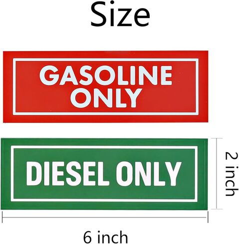 40 Pcs Diesel Only & Gasoline Only Fuel Tank Stickers - 6x2 Inch Strong Adhesive No Fade Vinyl Decals | Waterproof & UV Resistant for Fuel Cans, Gas Caps, Heavy Duty Trucks, Pickups, Tractors in Saudi Arabia