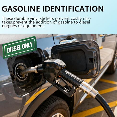 40 Pcs Diesel Only & Gasoline Only Fuel Tank Stickers - 6x2 Inch Strong Adhesive No Fade Vinyl Decals | Waterproof & UV Resistant for Fuel Cans, Gas Caps, Heavy Duty Trucks, Pickups, Tractors in Saudi Arabia