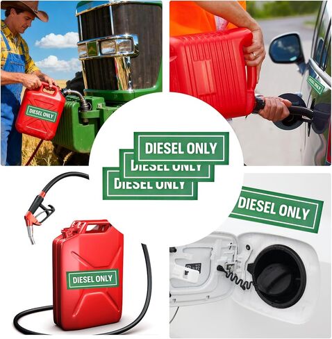 40 Pcs Diesel Only & Gasoline Only Fuel Tank Stickers - 6x2 Inch Strong Adhesive No Fade Vinyl Decals | Waterproof & UV Resistant for Fuel Cans, Gas Caps, Heavy Duty Trucks, Pickups, Tractors in Saudi Arabia