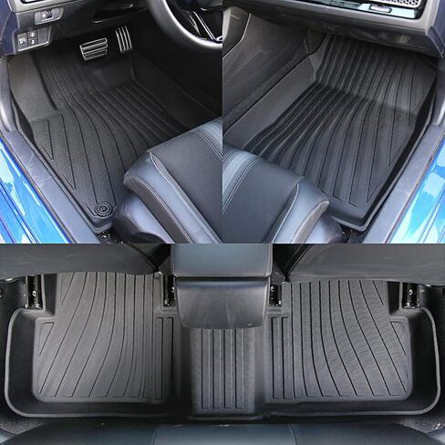 سجادات أرضية متوافقة مع 2022-2025 2026 Honda Civic Sedan (ليس لهاتشباك) سجادة صندوق السيارة وبطانة البضائع وبطانة البضائع لجميع الأحوال الجوية وبطانة صندوق السيارة وملحقات سيفيك (حصيرة صندوق السيارة الخلفي + سجادات الأرضية) in Kuwait