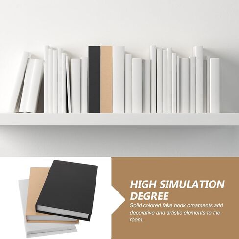 LUOZZY 3pcs Fake Decorative Book Models Black, White & Beige Fake Book for Decorative Home Office Bookshelf Display Decorations in Saudi Arabia