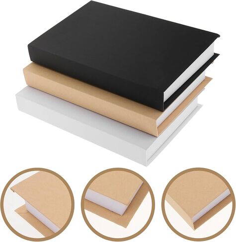 LUOZZY 3pcs Fake Decorative Book Models Black, White & Beige Fake Book for Decorative Home Office Bookshelf Display Decorations in Saudi Arabia