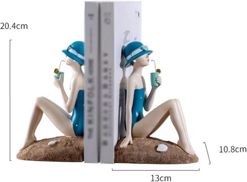 نهايات الكتب، نهايات الكتب، نهايات الكتب المصنوعة من الراتنج، نهايات سطح المكتب، تصميمات فريدة لفتاة الشاطئ، سدادة كتب للمدرسة، المنزل، المكتب، المكتبة، نهايات الكتب للأرفف (ب) in Kuwait
