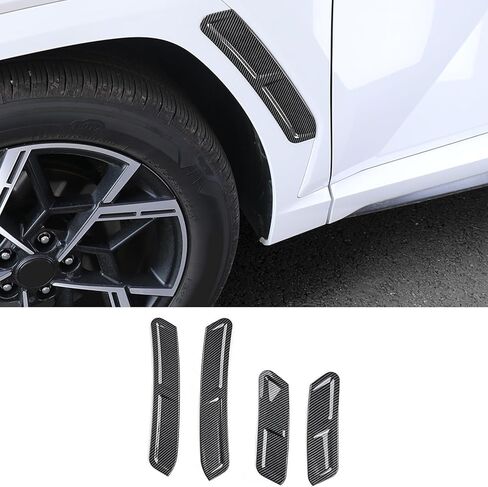 4 قطع شريط قوس الحاجب لعجلة السيارة متوافق مع Hyundai Tucson 2022 ~ 2024 - زخرفة حماية حافة الإطار ذاتية اللصق مضادة للتصادمات، واقي خارجي تلقائي بنمط ألياف الكربون in Kuwait