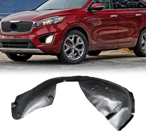 YLT AUTO Front Inner Fender Liner Left Driver Side Fits for 2016 2017 2018 Kia Sorento Black LH,KI1248142 in Saudi Arabia