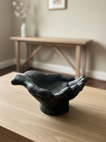 Copper Finish Caring Cupped Hands Shaped Decorative Hand Bowl-Cute Catch All Trinket Tray-Candy Dish Offering Stand-Home Decor Hand Jewellery Holder-Mother’s Day Birthday Christmas Gift in Kuwait