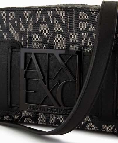 Armani Exchange Women's Logo Placket Top Zip Camera Crossbody Bag in Saudi Arabia