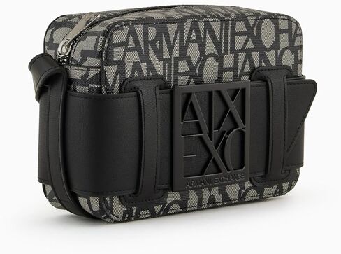 Armani Exchange Women's Logo Placket Top Zip Camera Crossbody Bag in Saudi Arabia