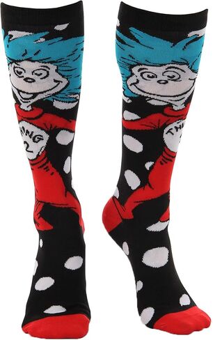 elope Thing 1 & Thing 2 Knee High Costume Socks - Knitted Crew Socks, Officially Licensed in Saudi Arabia