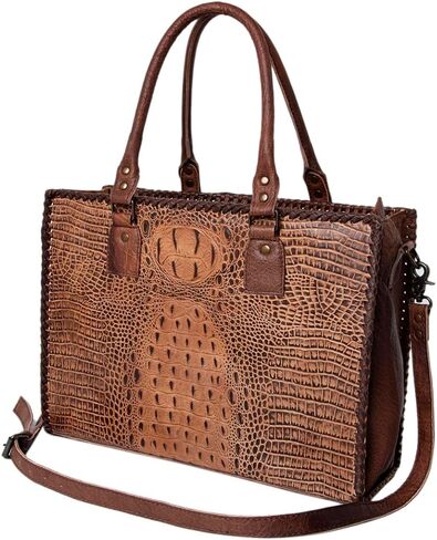 American Darling Briefcase Hand Tooled Genuine Leather Women Bag Western Handbag Purse, Black in Kuwait