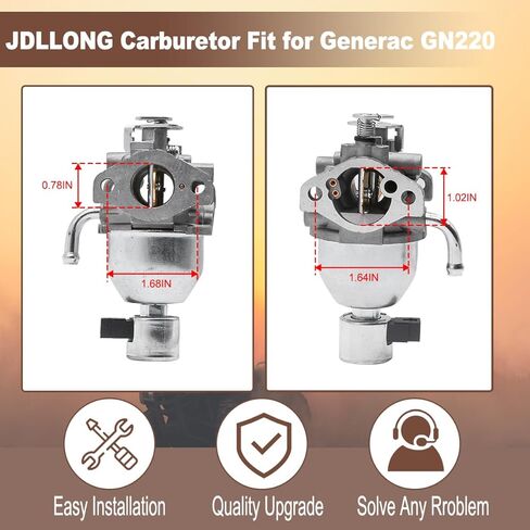 المكربن ​​0D8332 مناسب لمولد Generac 04700-0 GN220 RV C-7107 Carb Engine Carb مع فلتر الهواء 0D9723 in Saudi Arabia