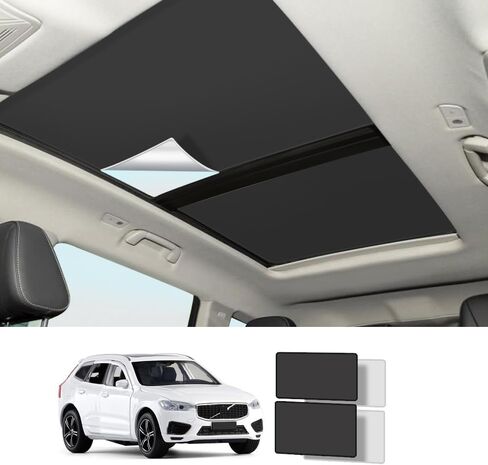 LAST CALL Foldable Sunroof Sunshade Compatible for Volvo 2018-2024 XC60 Accessories, UV and Heat Reflective Roof Sunshade for XC60 Accessories Sunroof Shade (Black) in Kuwait