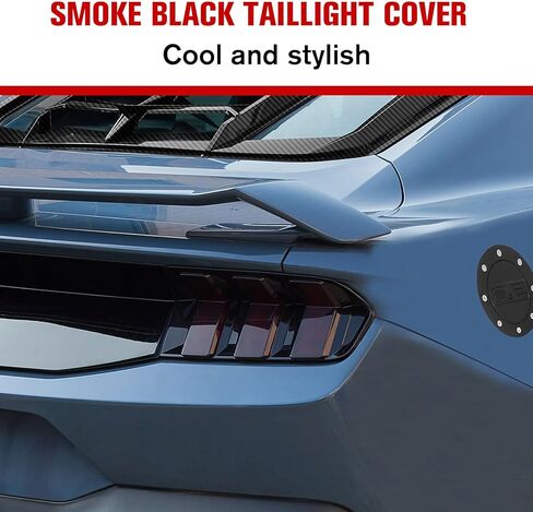 أغطية إضاءة خلفية لسيارة Ford Mustang 2024 2025، غطاء حماية خلفي من الأكريليك لتزيين 2024+ Ford Mustang، أسود دخاني، قطعتان in Saudi Arabia