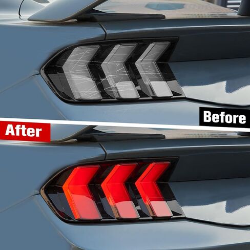 أغطية إضاءة خلفية لسيارة Ford Mustang 2024 2025، غطاء حماية خلفي من الأكريليك لتزيين 2024+ Ford Mustang، أسود دخاني، قطعتان in Saudi Arabia