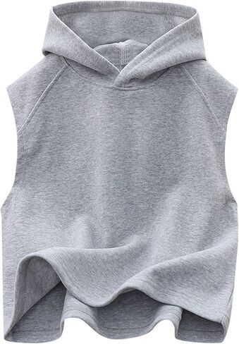Kids Tank Tops Undershirts Hoodie Sleeveless Shirts for Boys Girls Summer Tee Shirt Solid Casual Vest in Saudi Arabia