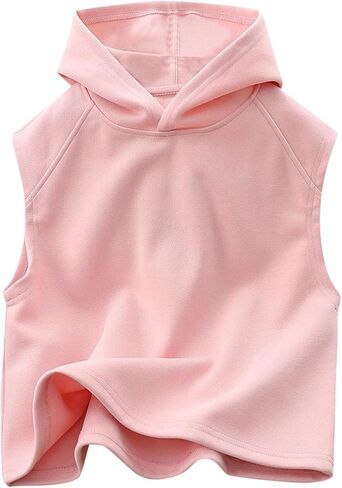 Kids Tank Tops Undershirts Hoodie Sleeveless Shirts for Boys Girls Summer Tee Shirt Solid Casual Vest in Saudi Arabia
