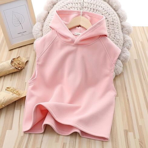 Kids Tank Tops Undershirts Hoodie Sleeveless Shirts for Boys Girls Summer Tee Shirt Solid Casual Vest in Saudi Arabia