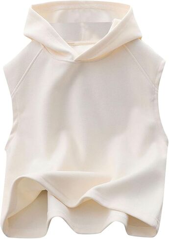 Kids Tank Tops Undershirts Hoodie Sleeveless Shirts for Boys Girls Summer Tee Shirt Solid Casual Vest in Saudi Arabia
