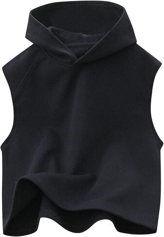 Kids Tank Tops Undershirts Hoodie Sleeveless Shirts for Boys Girls Summer Tee Shirt Solid Casual Vest in Saudi Arabia